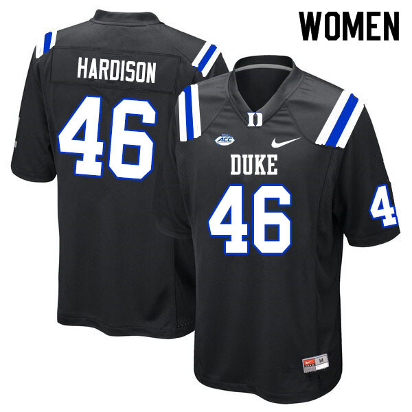 Women #46 Joe Hardison Duke Blue Devils College Football Jerseys Sale-Black - Click Image to Close